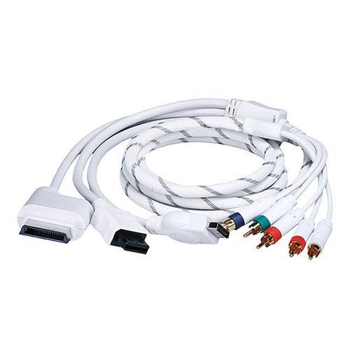 Câble component PREMIUM 5 rca 4en1 pour Wii Xbox360 PS3 PS2 6 pi