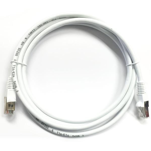 Câble ethernet réseau Cat6 550MHz RJ-45 blindé 100 pi Blanc