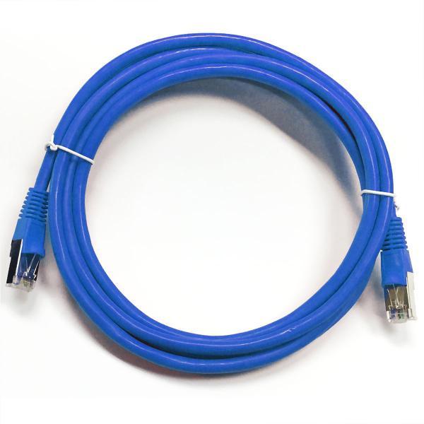 Câble ethernet réseau Cat6 550MHz RJ-45 blindé 100 pi Bleu