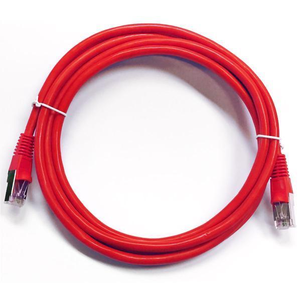 Câble ethernet réseau Cat6 RJ-45 blindé 0.5 pi Rouge