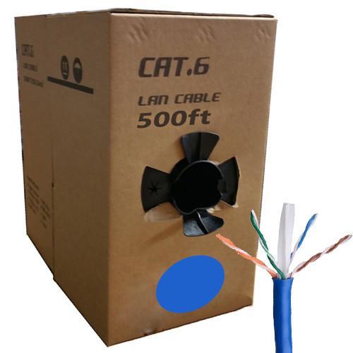 Câble ethernet réseau Cat6 UTP Solid RJ-45 CCA Bleu 500pi - Simple Boutique