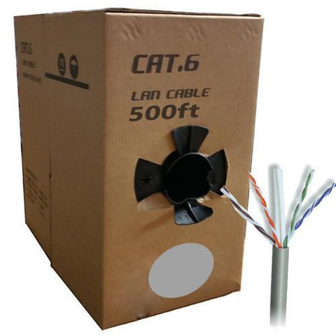 Câble ethernet réseau Cat6 UTP Solid RJ-45 CCA Gris 500pi