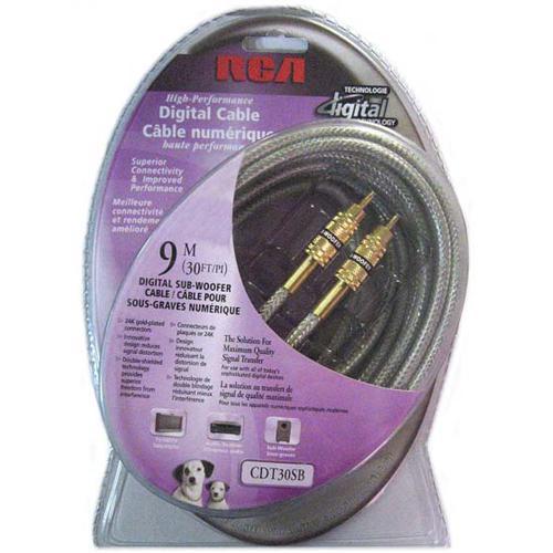 Câble pour Subwoofer haute résolution RCA Mâle / Mâle 30 pieds - Simple Boutique