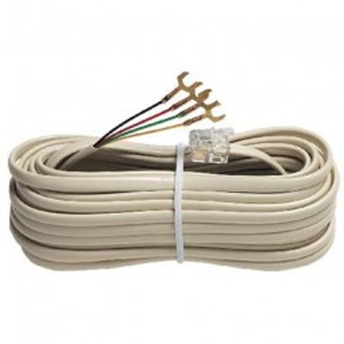 Câble téléphonique Alarme 4 conducteurs M/Spade plat 25pi Blanc - Simple Boutique