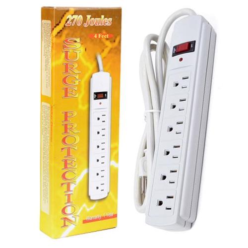 Camelsoft Protecteur de Surtension multi-prises 6 prises 4 pi 270 Joules - Simple Boutique
