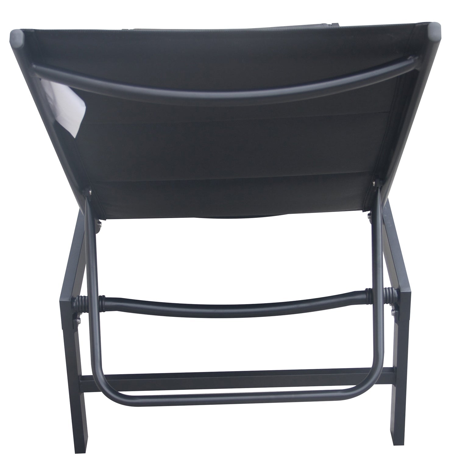 Chaise Longue avec Dossier Rembourrée, Cadre en Aluminium, Noir - Simple Boutique
