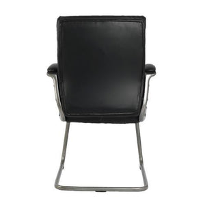 Chaise Moderne à Dossier Élevé en Cuir Reconstitué Noir - Simple Boutique