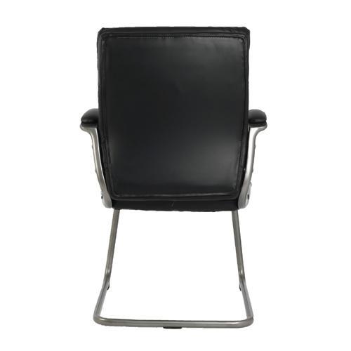 Chaise Moderne à Dossier Élevé en Cuir Reconstitué Noir - Simple Boutique
