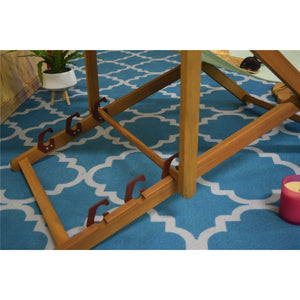 Chaise Transat pour l'extérieur, Trois Niveaux Inclinaisons, Cadre en Bois, Jade - Simple Boutique