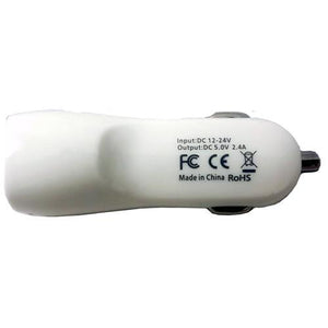 Chargeur 1 Port USB Pour Automobile 2.4A 5V Blanc - Simple Boutique