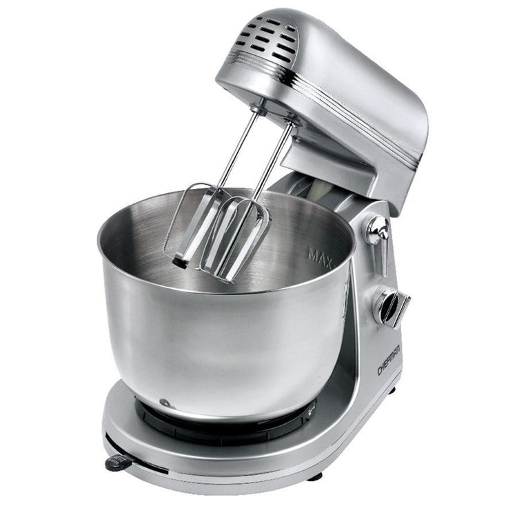 Chefman - Batteur sur Socle avec Bol en Acier Inoxydable, 300 Watts, Argenté - Simple Boutique