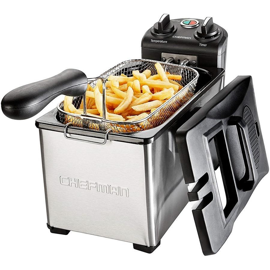Chefman RJ07-3SS-T Friteuse 3L Taille Familiale, Minuteur intégré, Acier Inoxydable - Simple Boutique