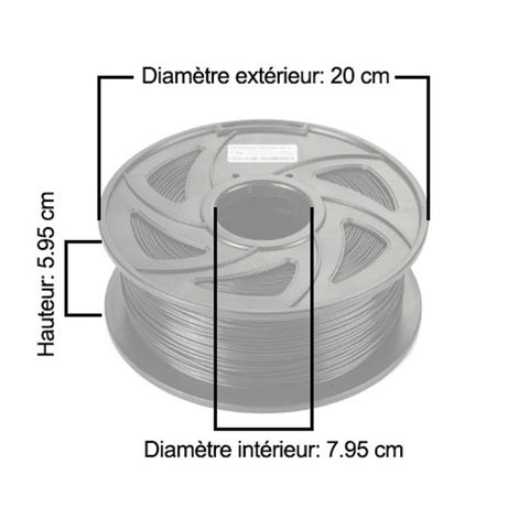 CloneBox - Filament PLA imprimante 3D 1.75mm Préc. +/-0.05mm 1kg, Transparent