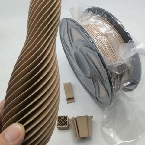 CloneBox - Filament PLA pour Imprimante 3D, 1.75mm Préc. +/-0.05mm, 1kg, Motif Bois