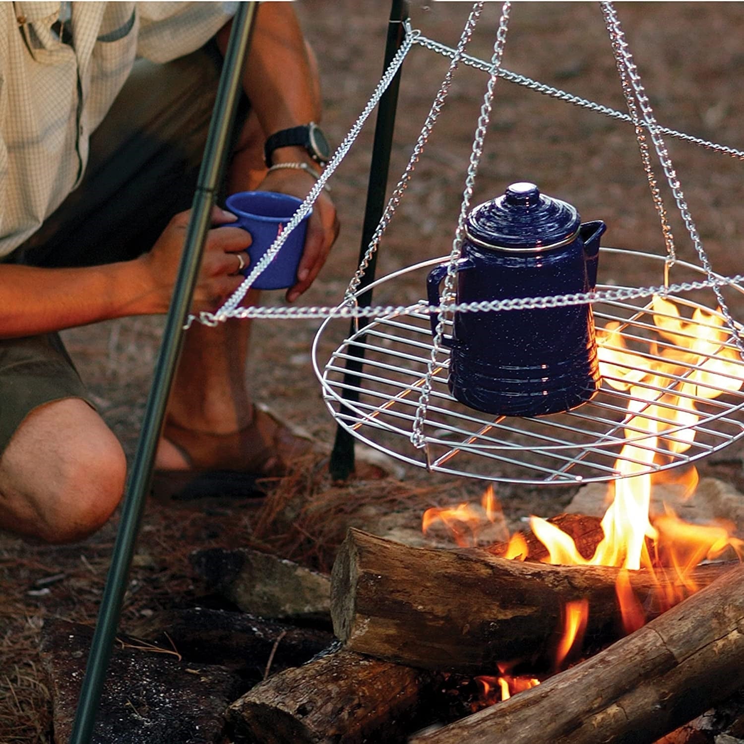 Coleman - Percolateur en Acier Inoxydable Émaillé pour Utilisation Extérieur, Capacité de 9 Tasses, Bleu - Simple Boutique