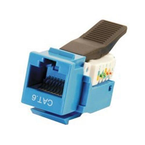 Connecteur Keystone CAT6 RJ45 Femele 90 Degrées Bleu - Simple Boutique