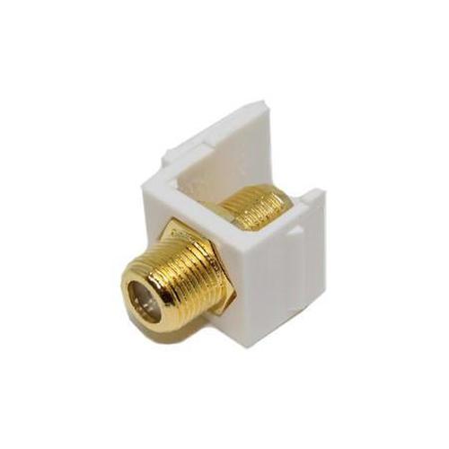 Connecteur Keystone Coaxial F-Type RG-59/6 Plaqué Or coupleur F/F Blanc - Simple Boutique