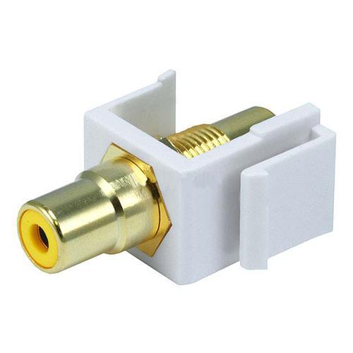 Connecteur Keystone RCA centre jaune coupleur F/F Blanc - Simple Boutique