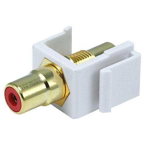 Connecteur Keystone RCA centre rouge coupleur F/F Blanc - Simple Boutique