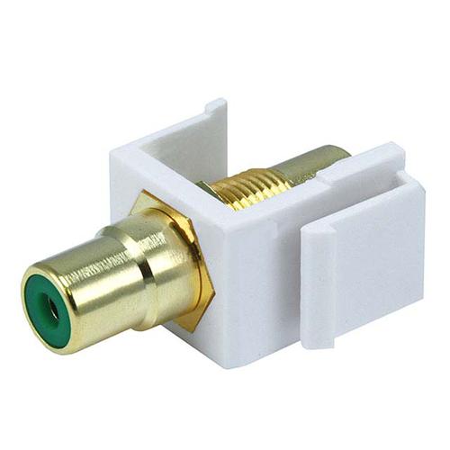 Connecteur Keystone RCA centre vert coupleur F/F Blanc - Simple Boutique