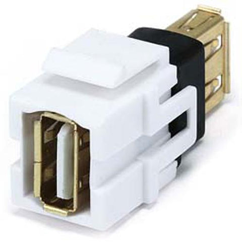 Connecteur Keystone USB 2.0 coupleur F/F Blanc Type A