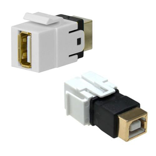 Connecteur Keystone USB 2.0 coupleur F/F Blanc Type A à B - Simple Boutique