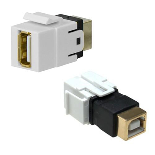 Connecteur Keystone USB 2.0 coupleur F/F Blanc Type A à B
