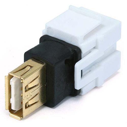 Connecteur Keystone USB 2.0 coupleur F/F Blanc Type A - Simple Boutique