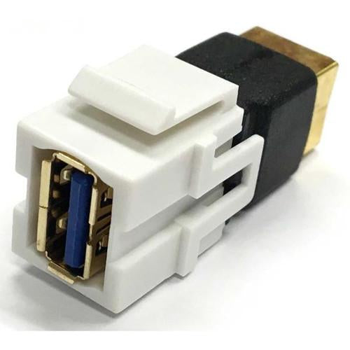 Connecteur Keystone USB 3.0 coupleur F/F Blanc Type A à B