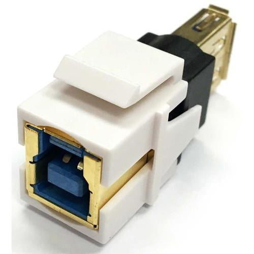 Connecteur Keystone USB 3.0 coupleur F/F Blanc Type B à A - Simple Boutique