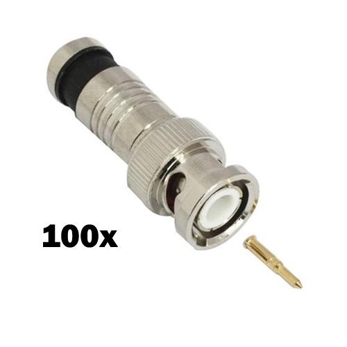 Connecteurs À Compression Type BNC Câble Coaxial RG6 Noir 100Pk - Simple Boutique