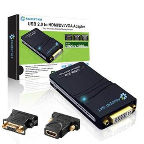 Convertisseur USB 2.0 à HDMI Full HD 1080P avec Audio (Aussi compatible USB à DVI et USB à VGA)