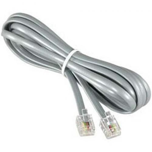 Cordon téléphonique 4 conducteurs M/M plat 7pi Gris - Simple Boutique