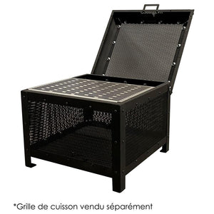 Corriveau Meubles de Jardins - Foyer Extérieur, 20" x 20" x 16", Structure en Acier Noir - Simple Boutique