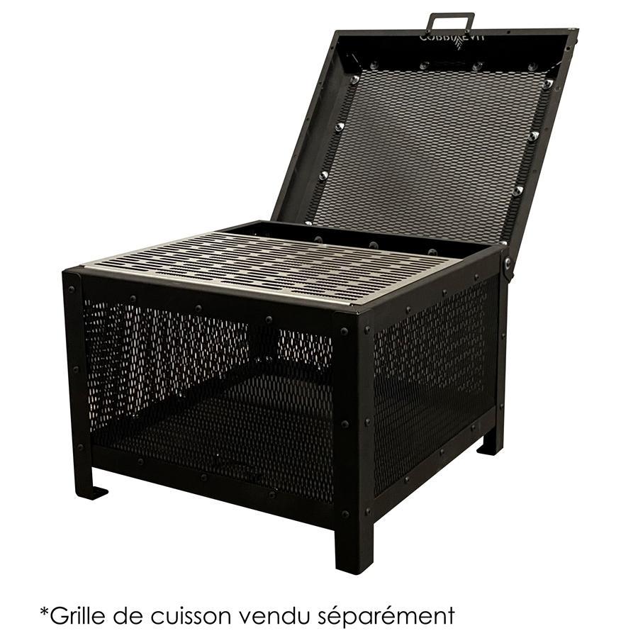 Corriveau Meubles de Jardins - Foyer Extérieur, 20" x 20" x 16", Structure en Acier Noir - Simple Boutique