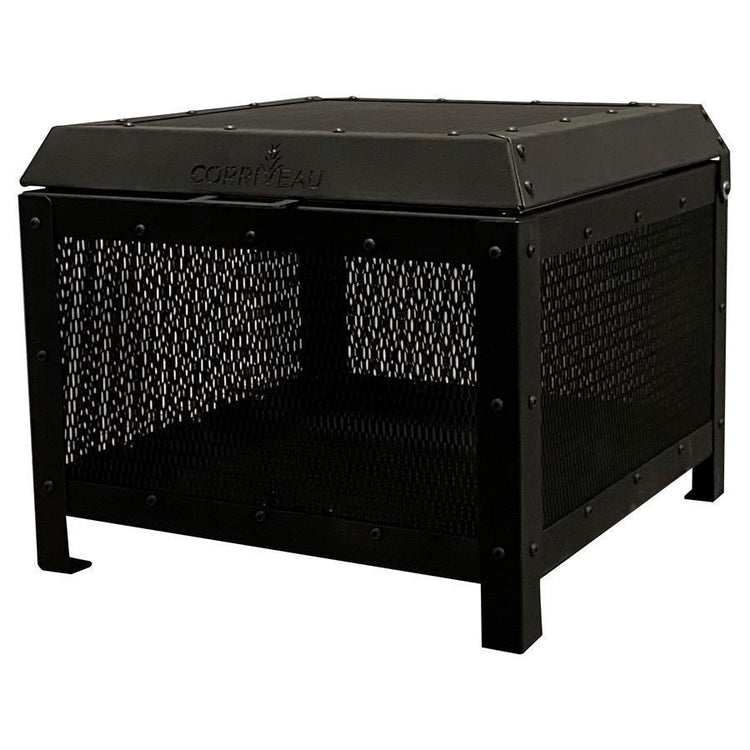 Corriveau Meubles de Jardins - Foyer Extérieur, 20" x 20" x 16", Structure en Acier Noir - Simple Boutique