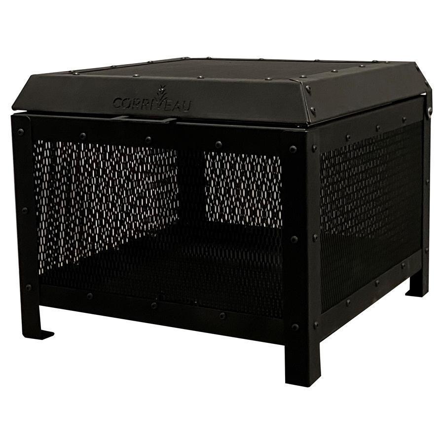 Corriveau Meubles de Jardins - Foyer Extérieur, 20" x 20" x 16", Structure en Acier Noir - Simple Boutique