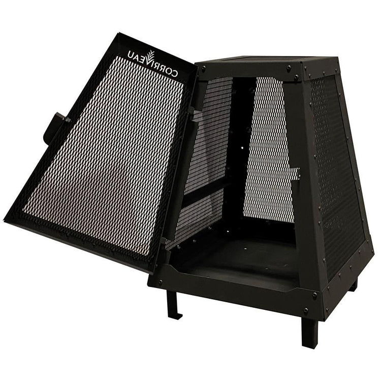 Corriveau Meubles de Jardins - Foyer Extérieur, 27,7''x20''x20'', Structure en Acier Noir - Simple Boutique