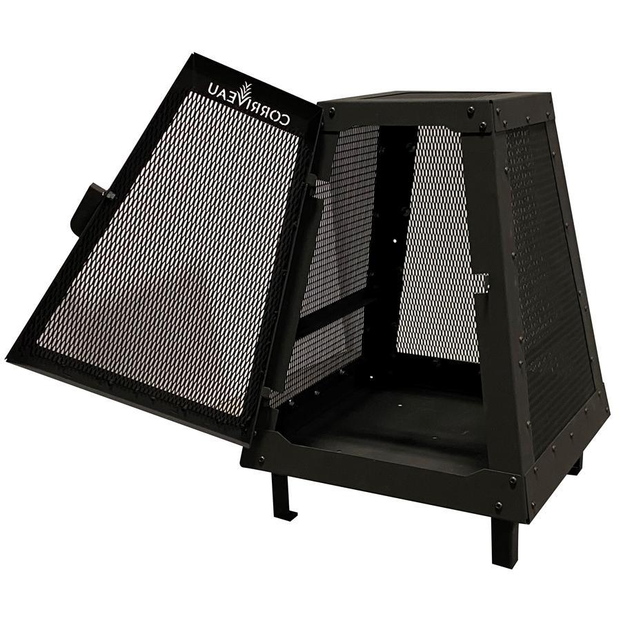 Corriveau Meubles de Jardins - Foyer Extérieur, 27,7''x20''x20'', Structure en Acier Noir - Simple Boutique