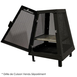 Corriveau Meubles de Jardins - Foyer Extérieur, 27,7''x20''x20'', Structure en Acier Noir - Simple Boutique