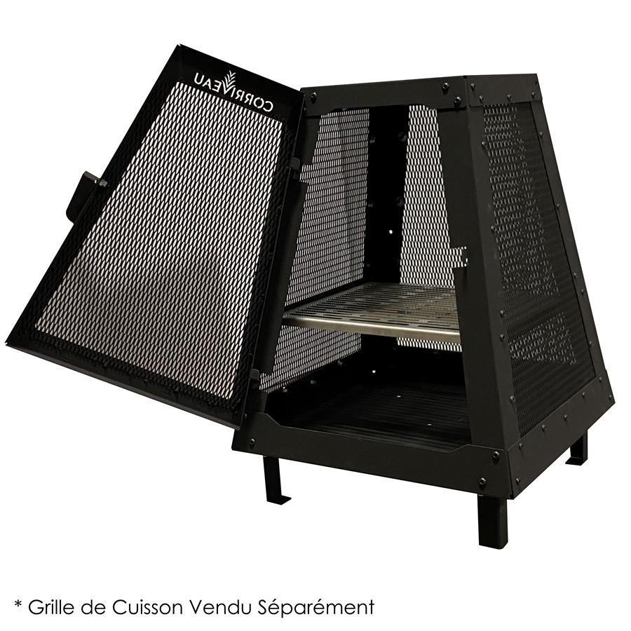 Corriveau Meubles de Jardins - Foyer Extérieur, 27,7''x20''x20'', Structure en Acier Noir - Simple Boutique