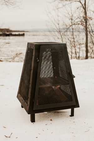 Corriveau Meubles de Jardins - Foyer Extérieur, 27,7''x20''x20'', Structure en Acier Noir - Simple Boutique