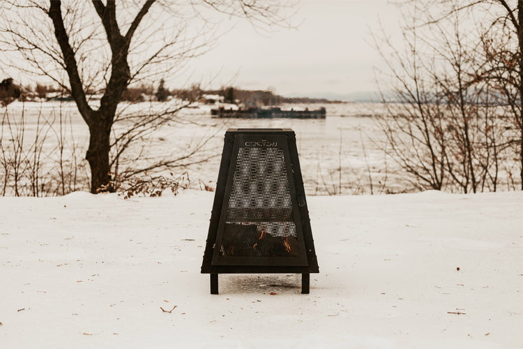 Corriveau Meubles de Jardins - Foyer Extérieur, 27,7''x20''x20'', Structure en Acier Noir - Simple Boutique