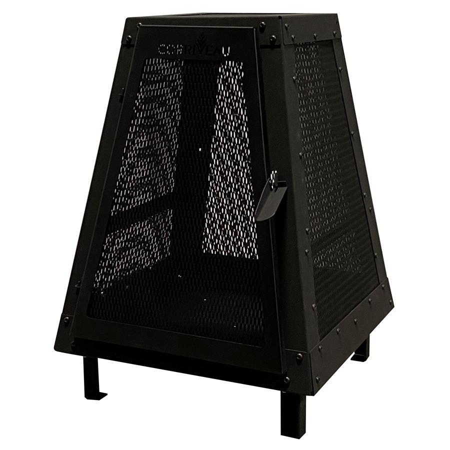 Corriveau Meubles de Jardins - Foyer Extérieur, 27,7''x20''x20'', Structure en Acier Noir - Simple Boutique