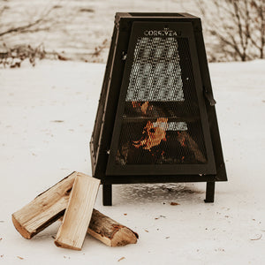Corriveau Meubles de Jardins - Foyer Extérieur, 27,7''x20''x20'', Structure en Acier Noir - Simple Boutique
