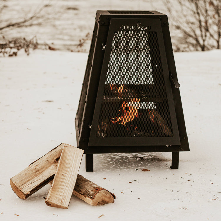 Corriveau Meubles de Jardins - Foyer Extérieur, 27,7''x20''x20'', Structure en Acier Noir - Simple Boutique