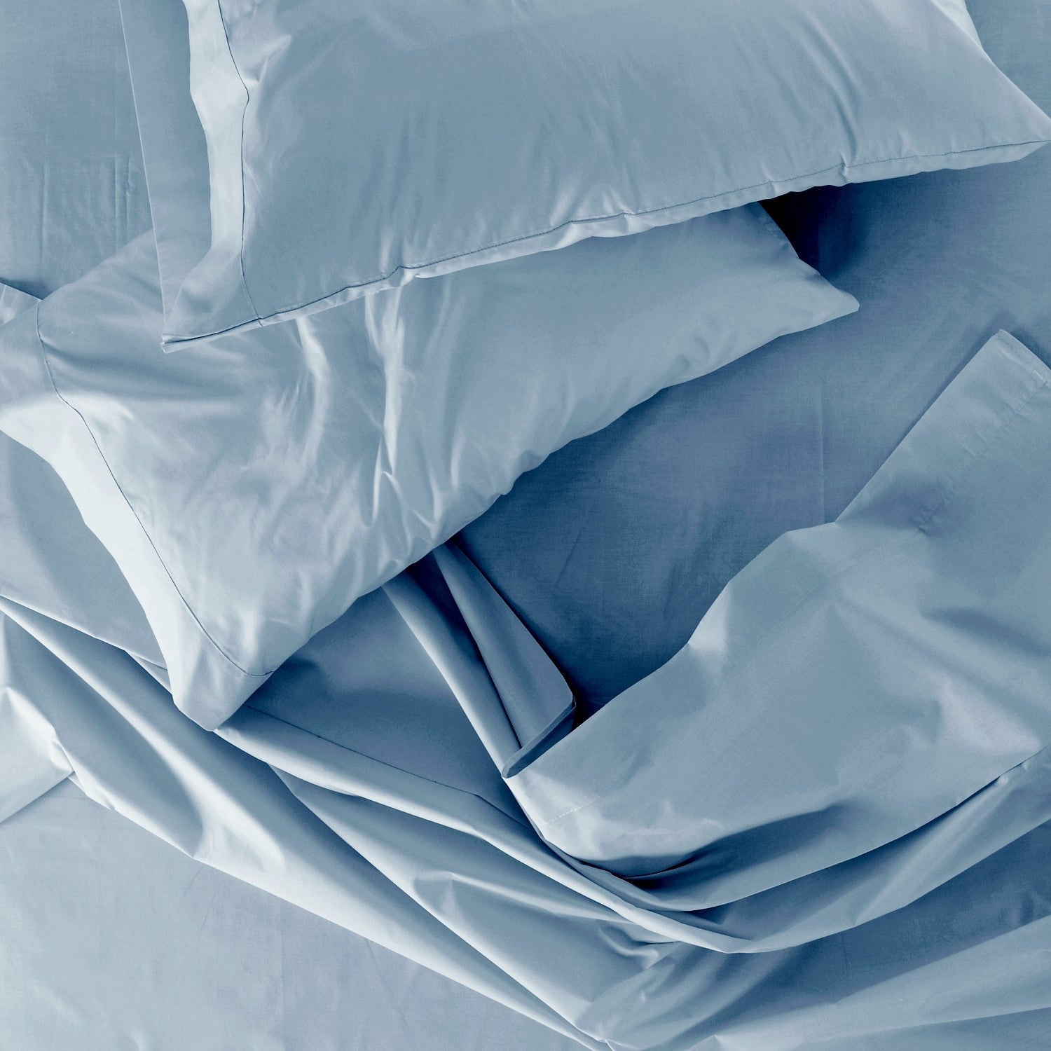 Cotton House - Ensemble de Drap Hotel Lux en Coton, 1000 Fils par Pouce Carré, Grandeur King, Bleu - Simple Boutique