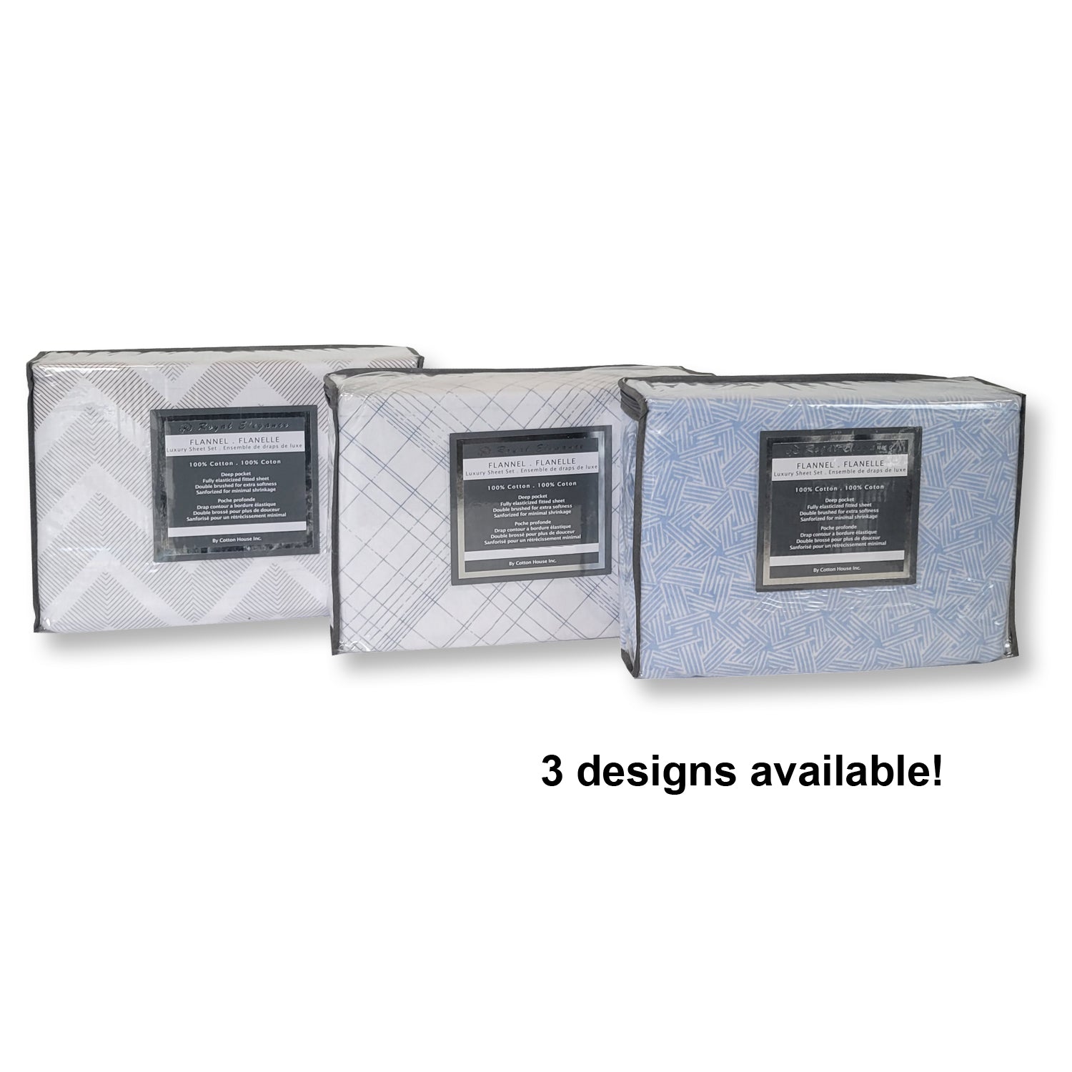 Cotton House - Ensemble de Draps de Flanelle, 100% Coton, Grandeur Très Grand Lit King, Fern Leaves - Liquidation Fin de Saison Vente Finale - Simple Boutique