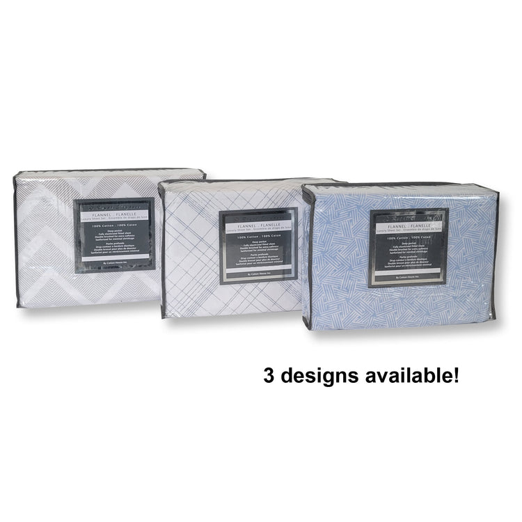 Cotton House - Ensemble de Draps de Flanelle, 100% Coton, Grandeur Très Grand Lit King, Fern Leaves - Liquidation Fin de Saison Vente Finale - Simple Boutique