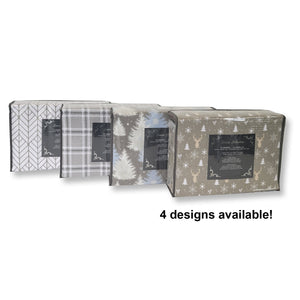 Cotton House - Ensemble de Draps de Flanelle, 100% Coton Mercerisé, Grandeur Grand Lit Queen, Motifs de Cerfs - Liquidation Fin de Saison Vente Finale - Simple Boutique